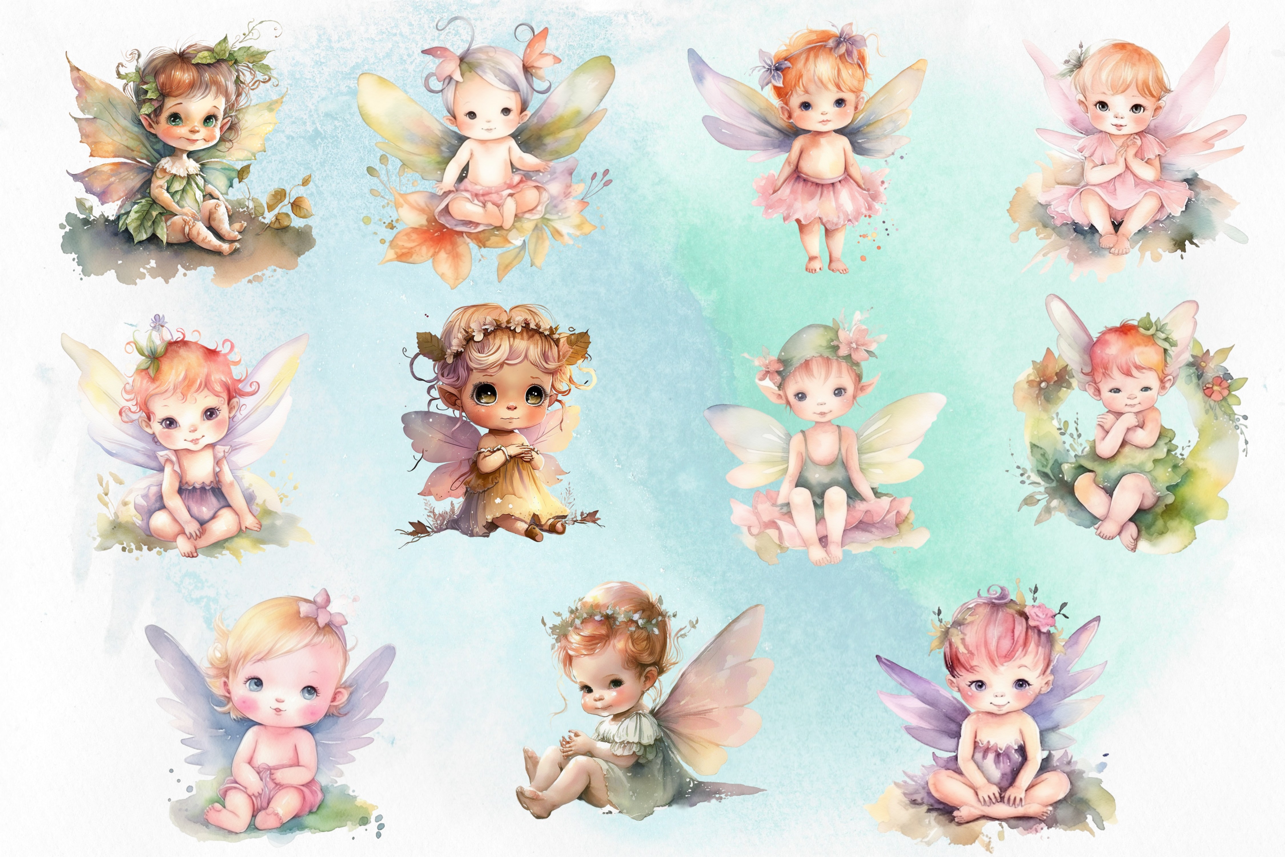 Fairy Baby Girl Watercolor Clipart Graphic by MA Designs &middot; Creat...
