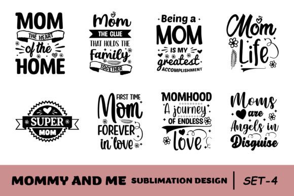 Mommy And Me Motivation Quote Set 4 Graphics
