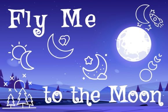 Moon Song Font PNG with transparent background - Preview 3