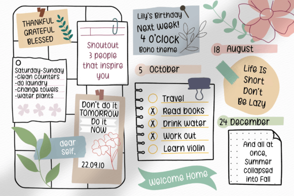 New Year Plan Font PNG with transparent background - Preview 3