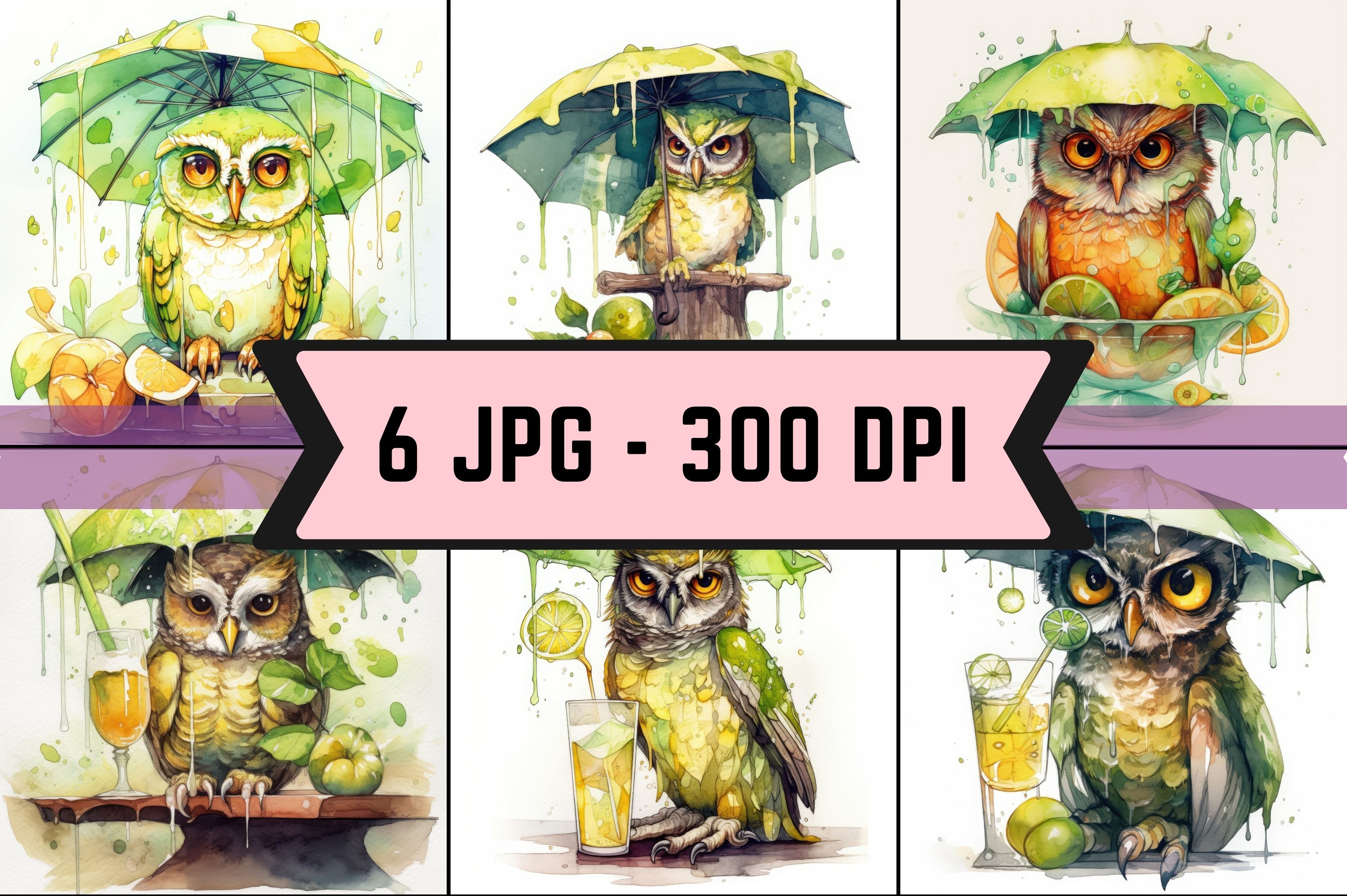 Watercolor Tropical Owl Bundle Graphic by Antoine · Creative Fabrica