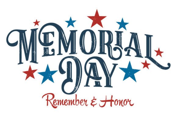 Custom Memorial Day Text Banner Graphic Illustrations By stompstock