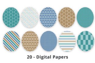 Green, Blue, and Brown Digital Patterns Graphic by Lemon Paper Lab ...