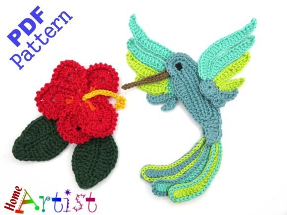 Hummingbird Crochet Applique
