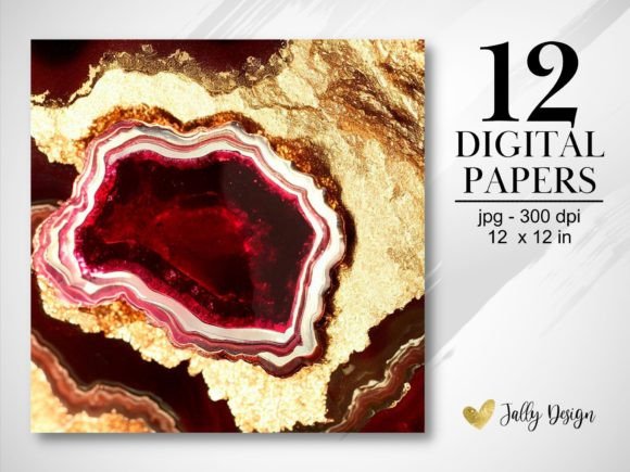 Red Agate. Almandine Geode Background