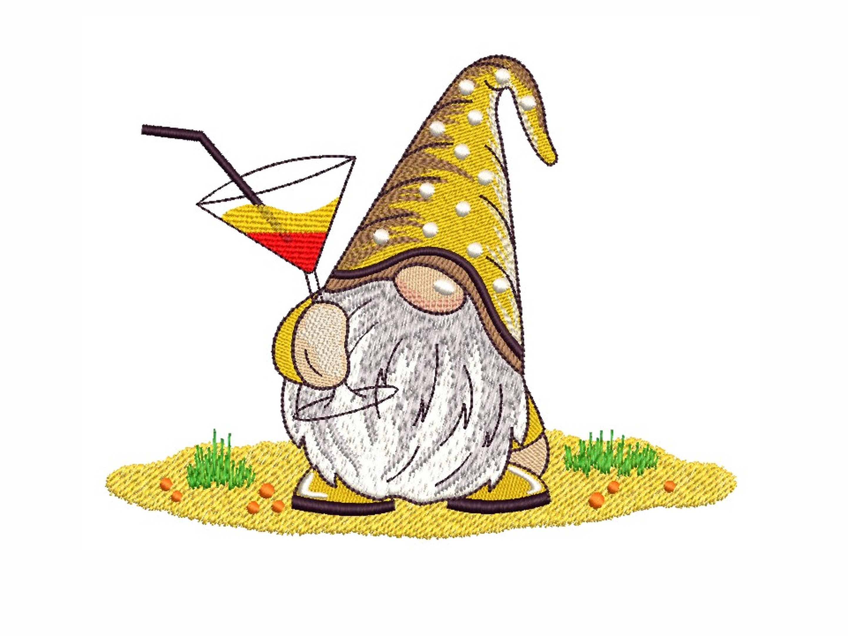 Summer Gnome with a Cocktail
