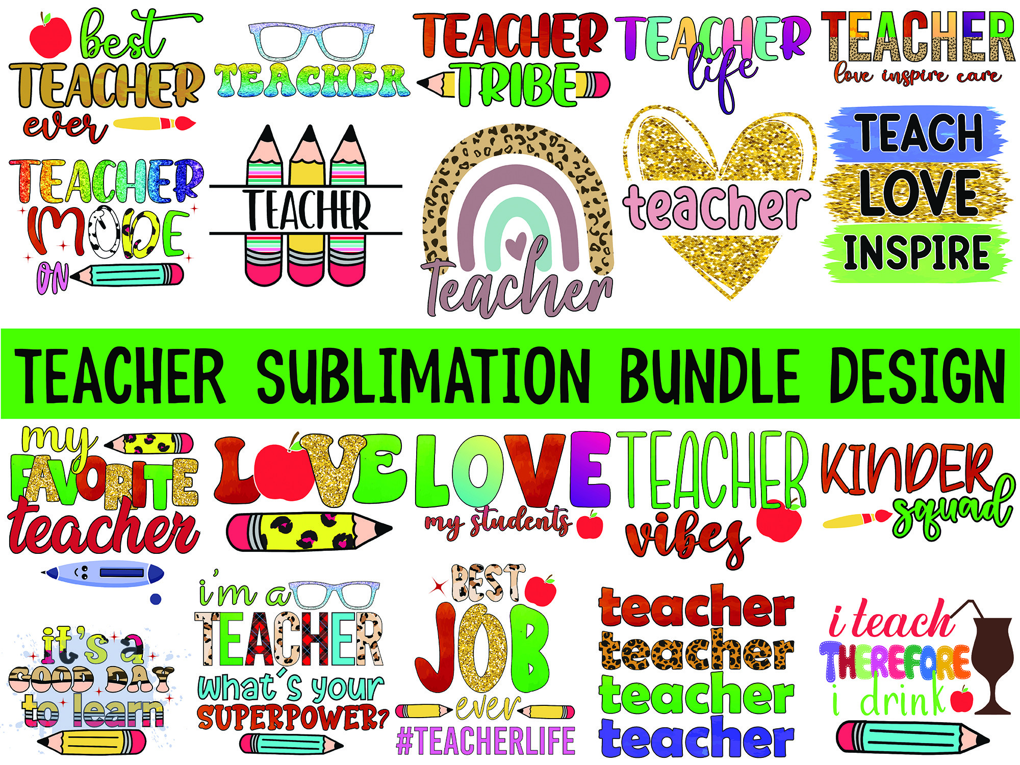 Teacher Bundle Design Graphic by CreativeProSVG · Creative Fabrica