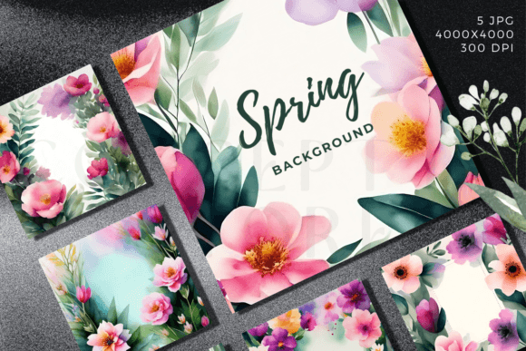 Watercolor Spring Flowers Background Graphic by Conceptty · Creative ...