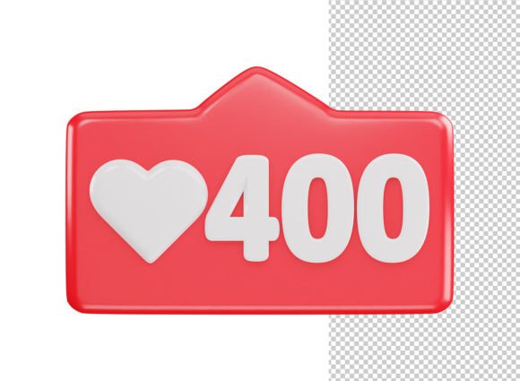 3d 400 Social Media Love React Icon Graphic Icons By crop3dbusiness