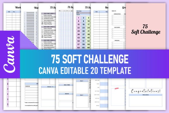 Editable 75 Soft Challenge Canva KDP