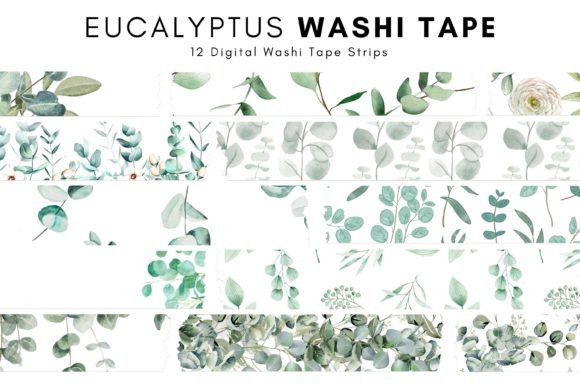 Eucalyptus Digital Washi Tape