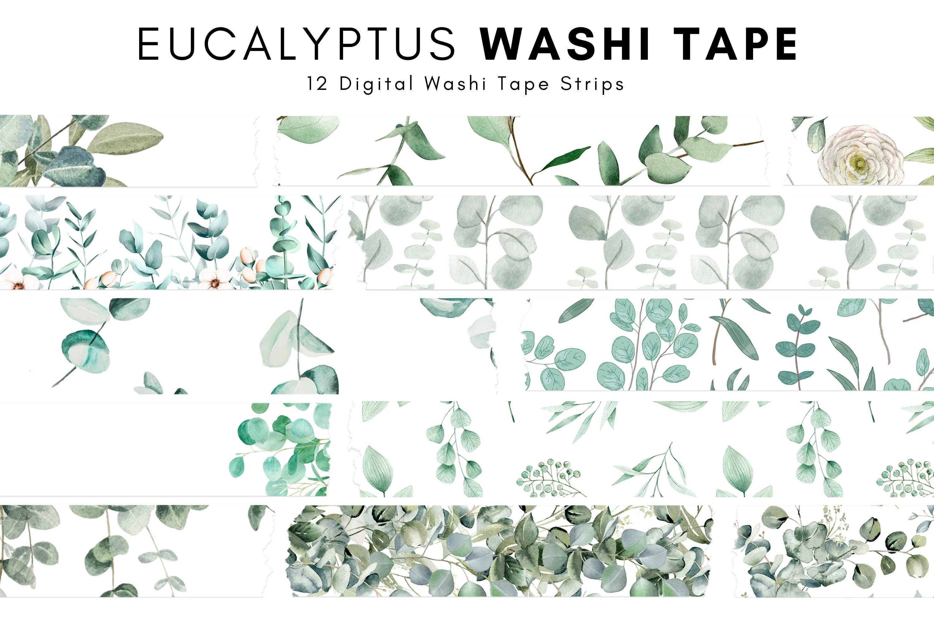 Eucalyptus Digital Washi Tape