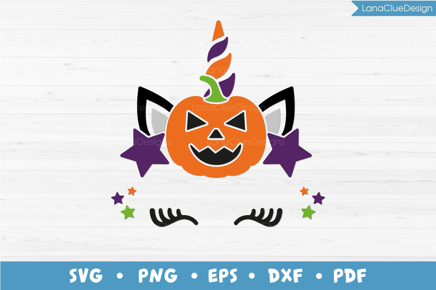 Halloween Unicorn Face with Pumpkin Graphic by LanaClueDesign ...