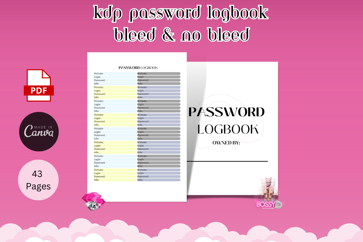 KDP Password Logbook Interior Canva Graphic by Bossy Designs Jamaica ...