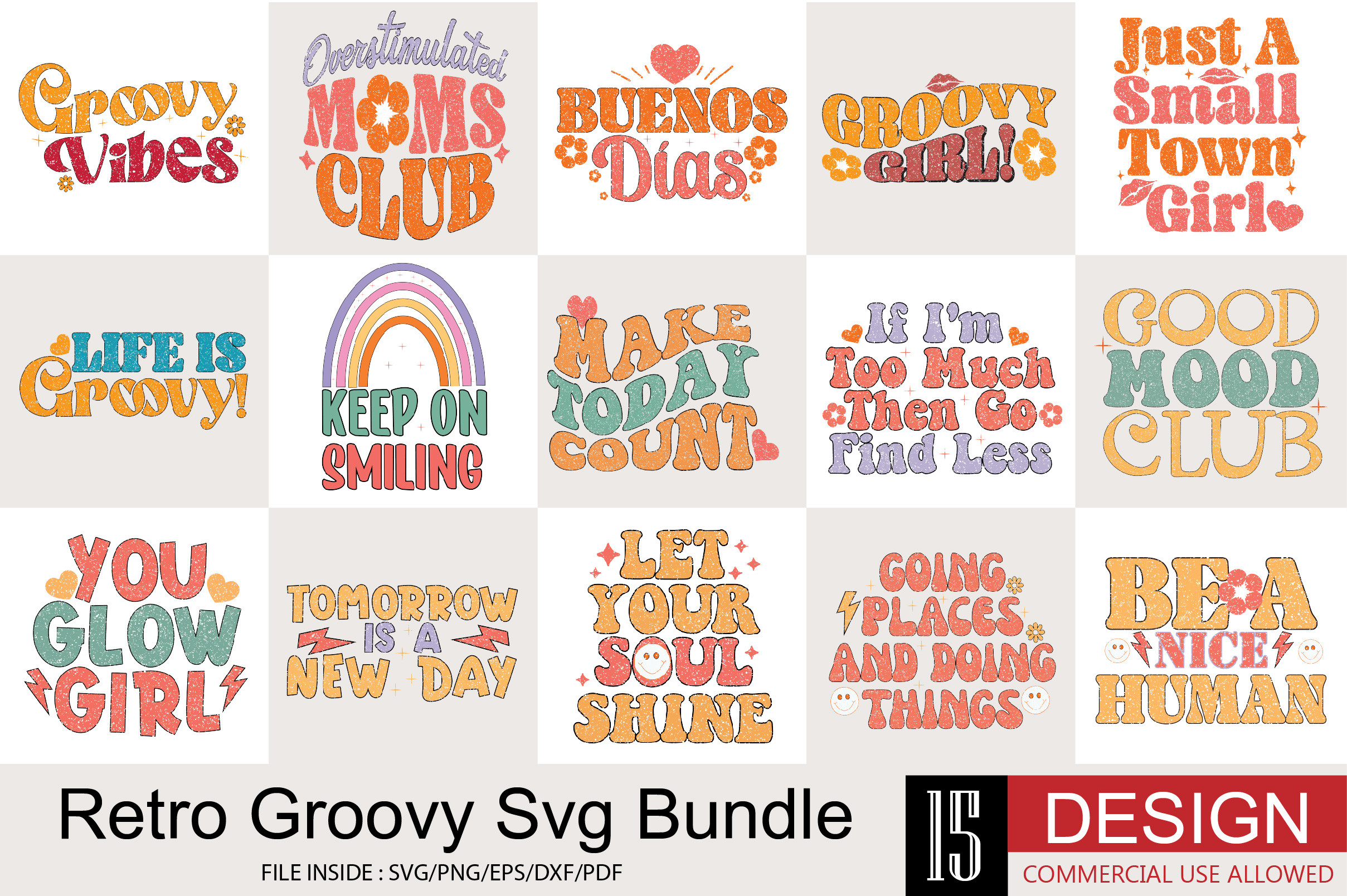 Retro Groovy Svg Bundle Graphic by Red-Sublimation · Creative Fabrica