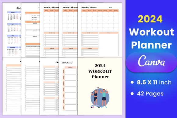 2024 Workout Planner Canva Interior