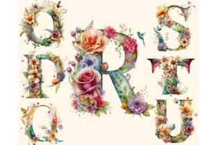 Alphabet 26 Floral Letters Clipart Graphic by HelloMyPrint · Creative ...