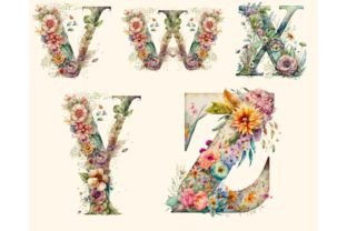 Alphabet 26 Floral Letters Clipart Graphic by HelloMyPrint · Creative ...