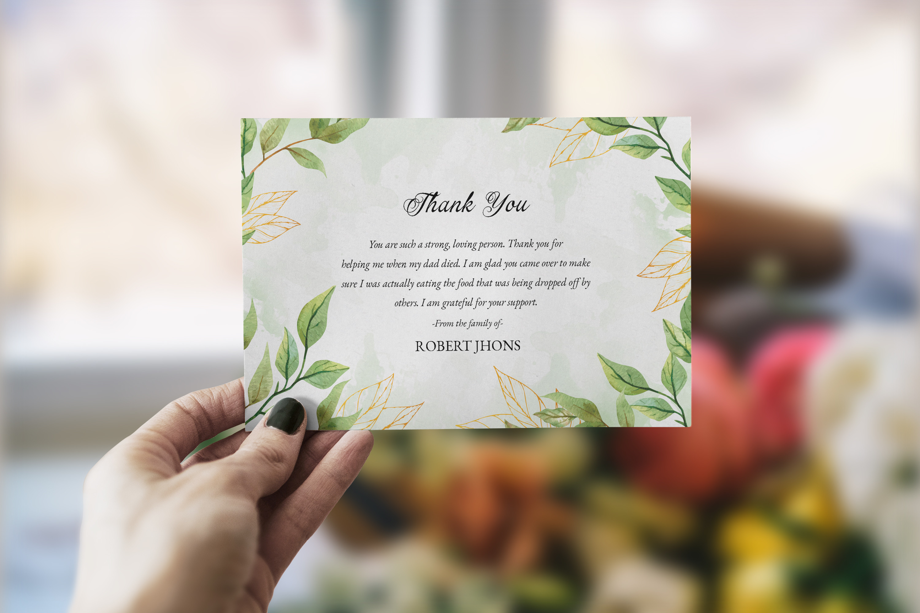 Floral Funeral Thank You Card