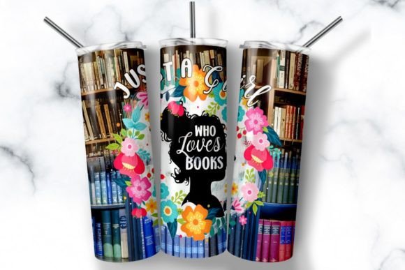 Just a Girl Who Loves Books Tumbler PNG