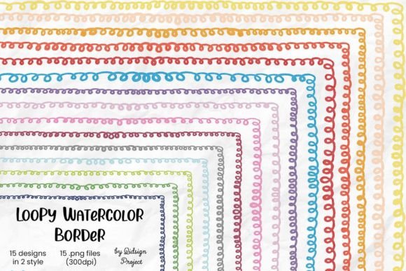 Loopy Watercolor Border, Page Border