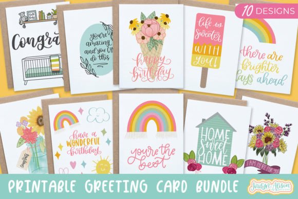 Printable Greeting Card Bundle, Everyday