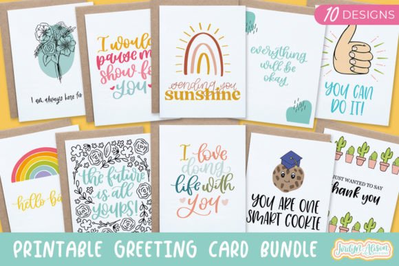 Printable Greeting Card Bundle, Vol 2