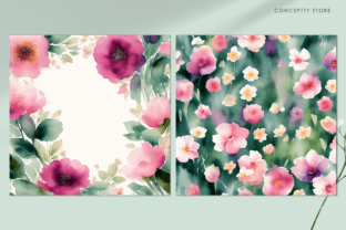 Watercolor Spring Flowers Background Graphic by Conceptty · Creative ...