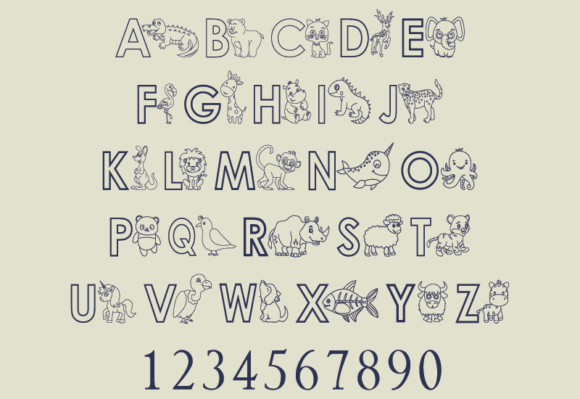 Alphabet Coloring Font - Preview 1