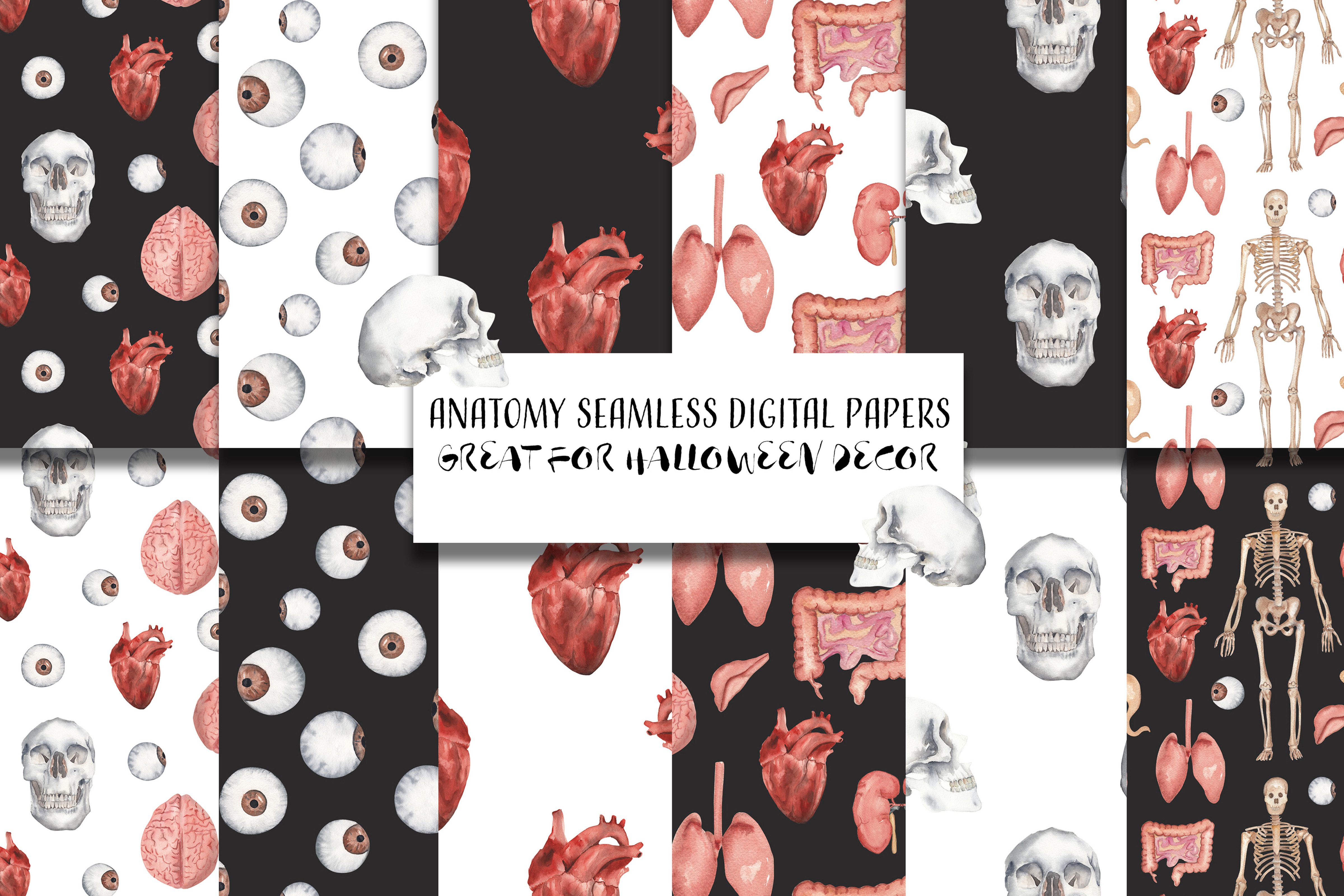 Anatomy Seamless Patterns Backgrounds