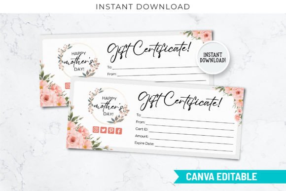 Editable Gift Certificate for Mothers