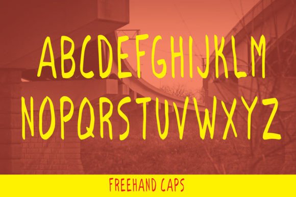 Freehand Caps Font PNG with transparent background - Preview 1