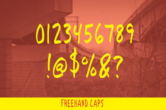 Freehand Caps Font PNG with transparent background - Preview 2