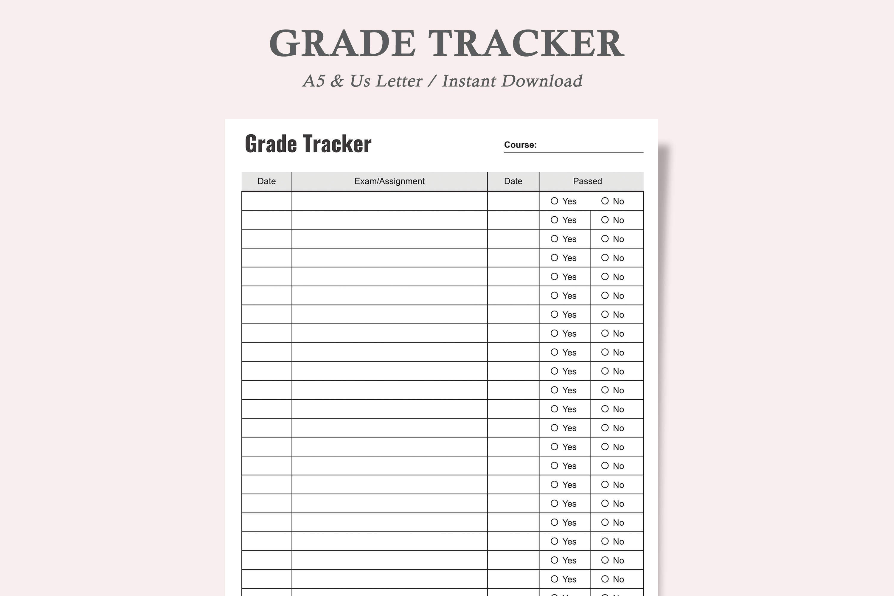 Grade Tracker,Grade Sheet Graphic by watercolortheme · Creative Fabrica