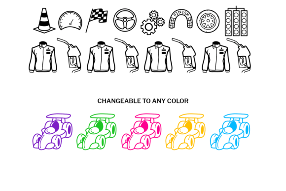 Motorsports Doodle Font PNG with transparent background - Preview 2