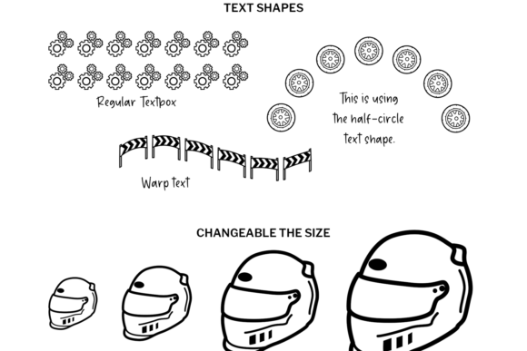 Motorsports Doodle Font PNG with transparent background - Preview 3