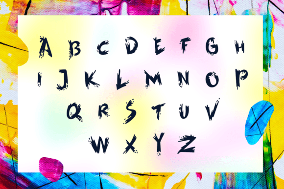 Paint Riot Font PNG with transparent background - Preview 1