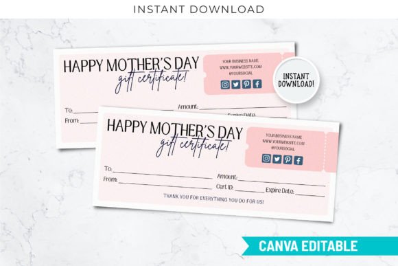 Printable Mom Gift Certificate Template