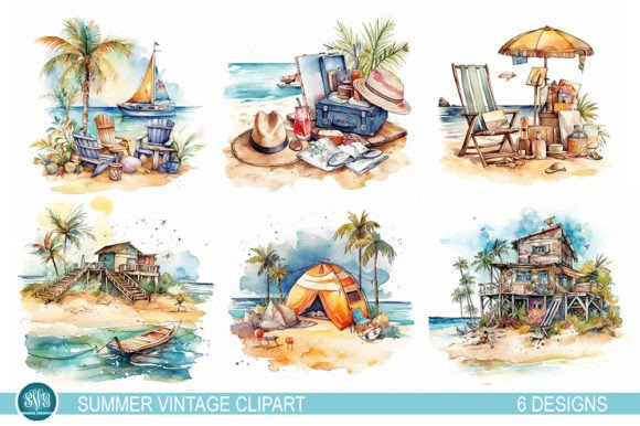 Summer Vintage Clipart Graphic by SVGoriginalcreations · Creative Fabrica