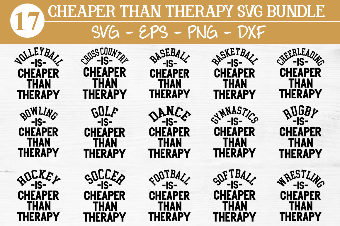 Cheaper Than Therapy SVG Bundle Graphic by SvgCraft · Creative Fabrica