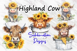 Cute Baby Highland Cow Sunflower PNG Graphic by thSVGpage · Creative ...