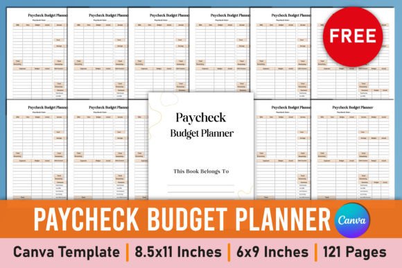 Free Paycheck Budget Planner Canva