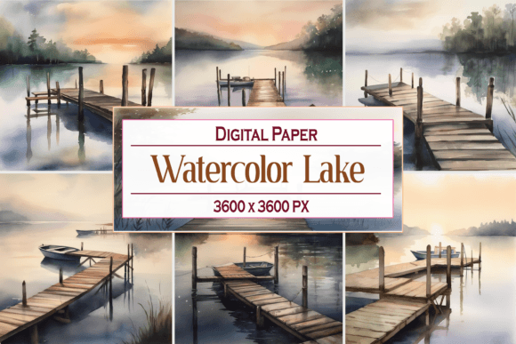 Watercolor Lake View