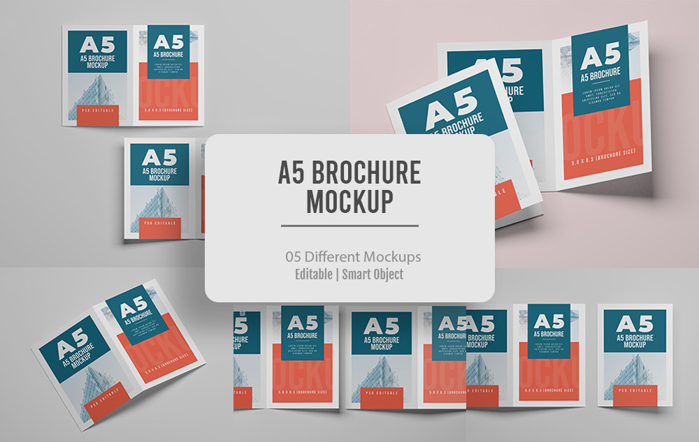 05 PSD A5 Bifold Brochure Mockups Graphic by sujhonsharma · Creative ...