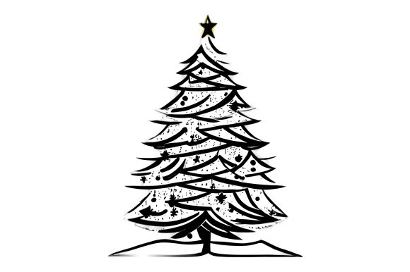 zwarte silhouet kerstboom. ontwerpelement. vectorillustratie geïsoleerd op een witte achtergrond. sjabloon voor boeken, stickers, posters, kaarten, kleding. 4191793 Vectorkunst bij Vecteezy