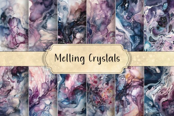 Melting Crystals Abstract Backgrounds