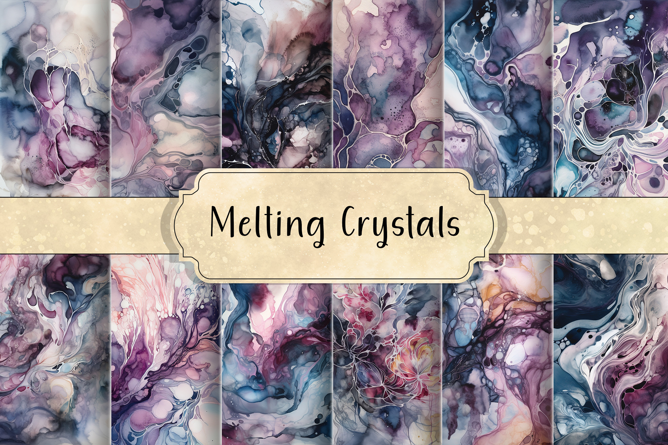 Melting Crystals Abstract Backgrounds