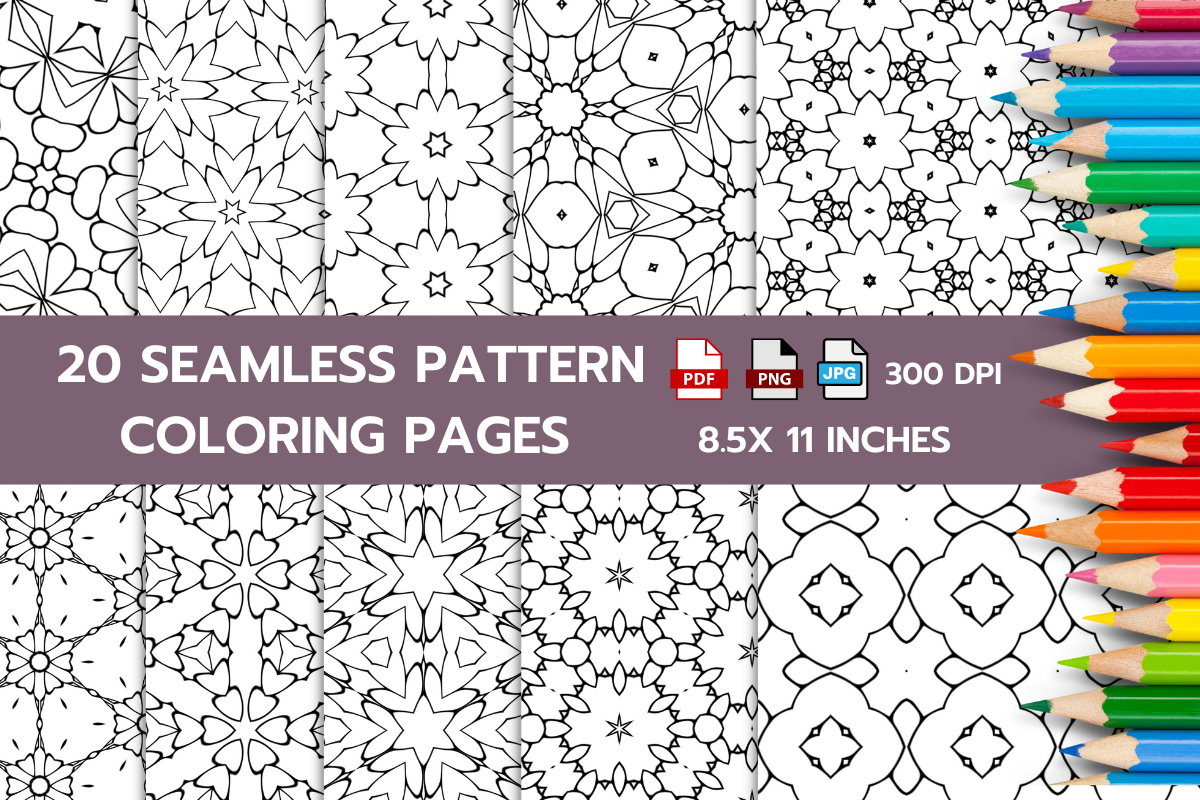 SEAMLESS PATTERN COLORING PAGES