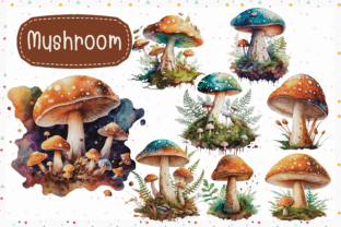 Mushroom in Watercolor Sublimation Graphic by VeloonaP · Creative Fabrica