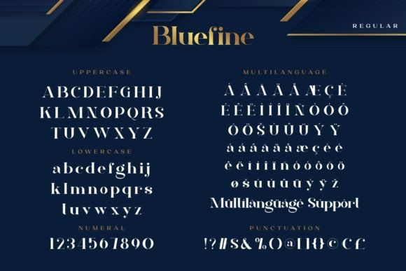 Bluefine Font PNG with transparent background - Preview 3